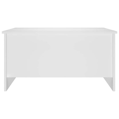 Tavolino da Salotto Bianco 80x55,5x41,5 cm in Legno Multistrato