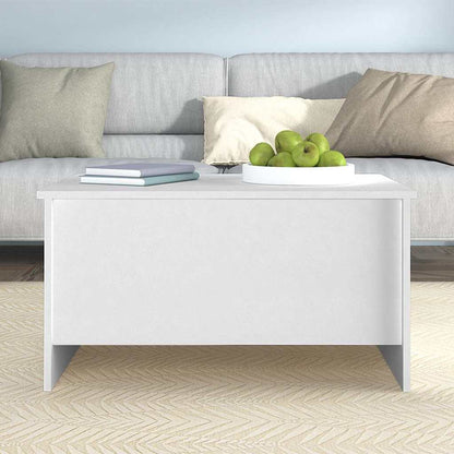 Tavolino da Salotto Bianco 80x55,5x41,5 cm in Legno Multistrato