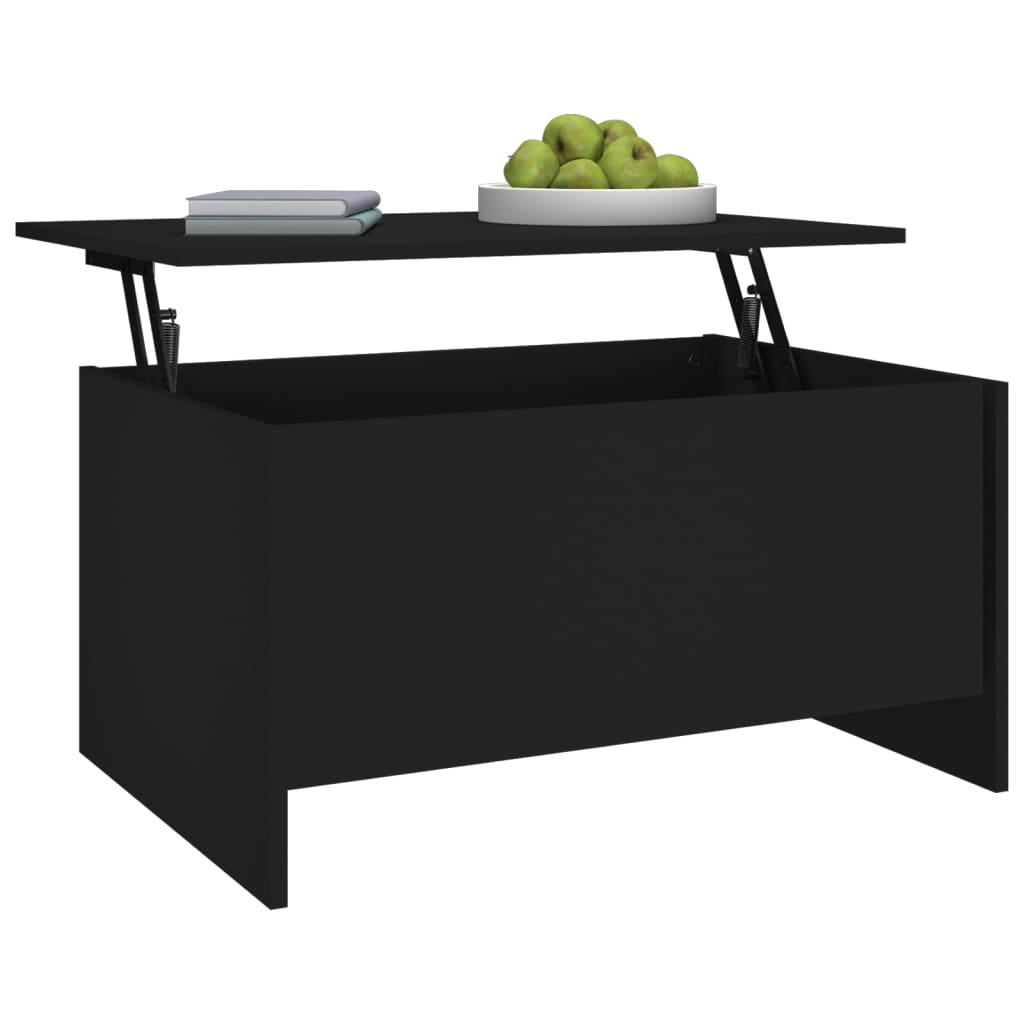 Tavolino da Salotto Nero 80x55,5x41,5 cm in Legno Multistrato | homemem39