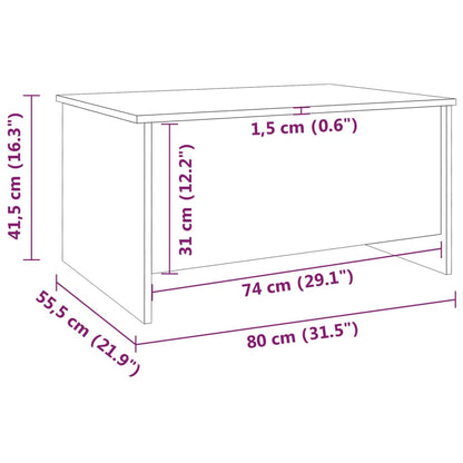 Tavolino Salotto Rovere Sonoma 80x55,5x41,5cm Legno Multistrato | homemem39