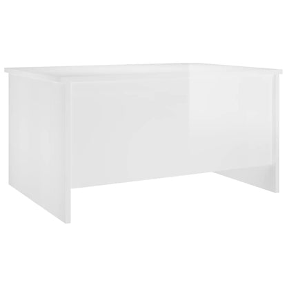 Tavolino Salotto Bianco Lucido 80x55,5x41,5cm Legno Multistrato | homemem39