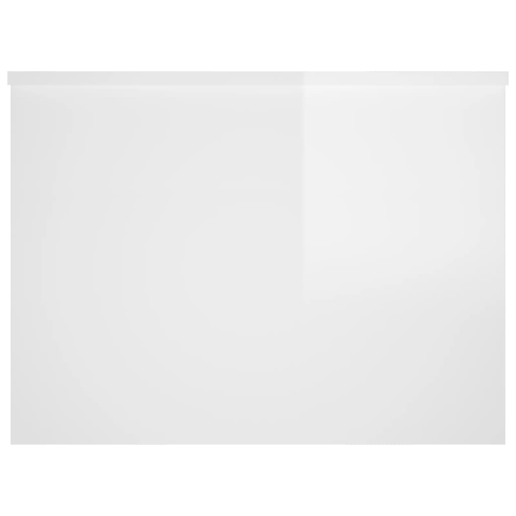 Tavolino Salotto Bianco Lucido 80x55,5x41,5cm Legno Multistrato | homemem39