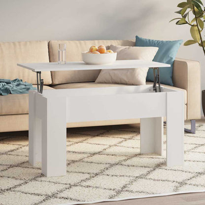 Tavolino da Salotto Bianco 101x49x52 cm in Legno Multistrato