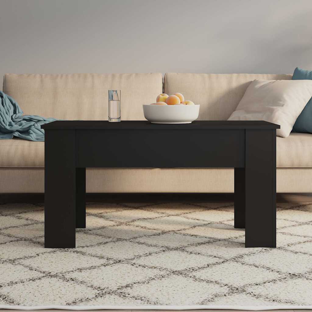 Tavolino da Salotto Nero 101x49x52 cm in Legno Multistrato