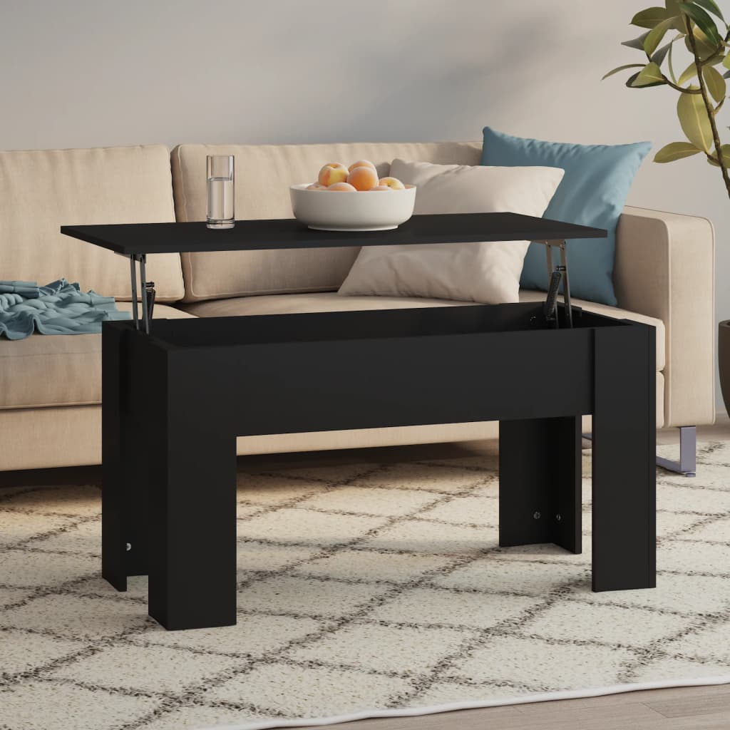 Tavolino da Salotto Nero 101x49x52 cm in Legno Multistrato | homemem39