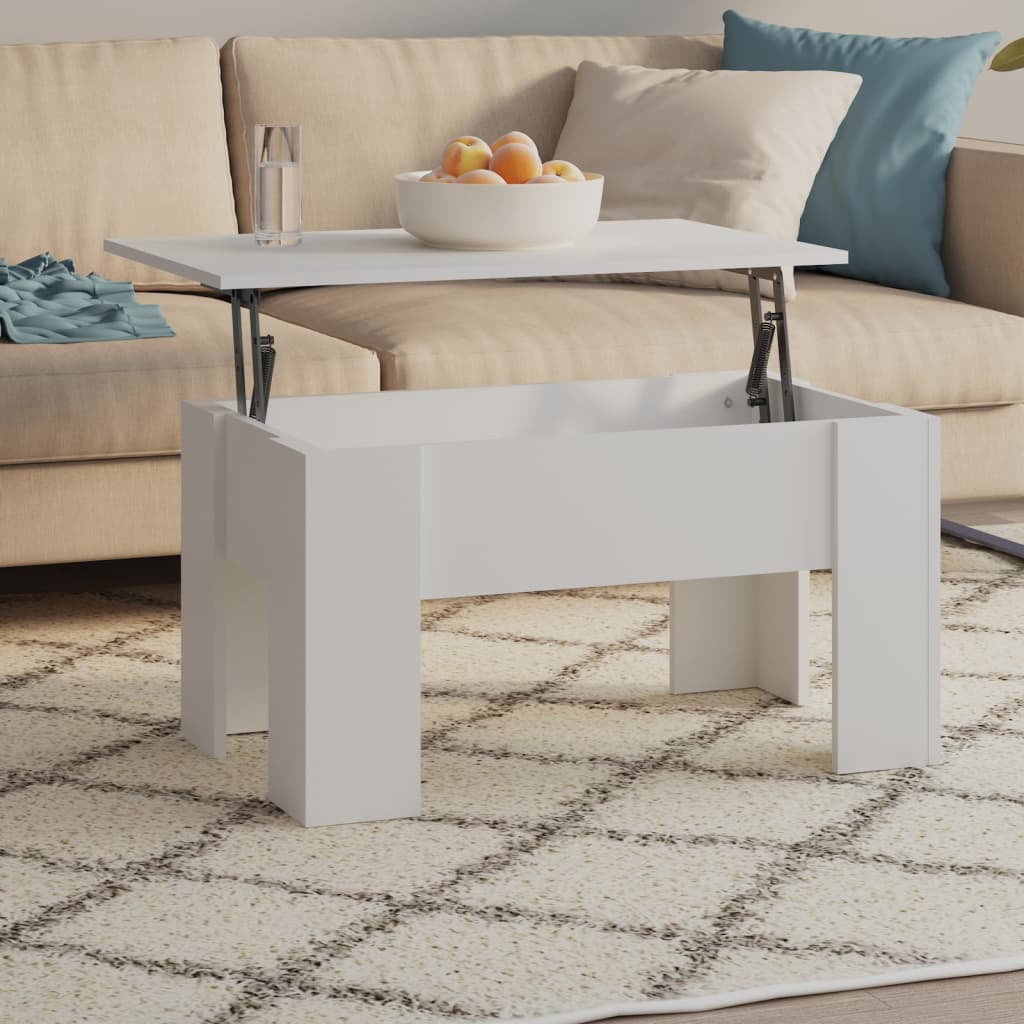 Tavolino da Salotto Bianco 79x49x41 cm in Legno Multistrato | homemem39