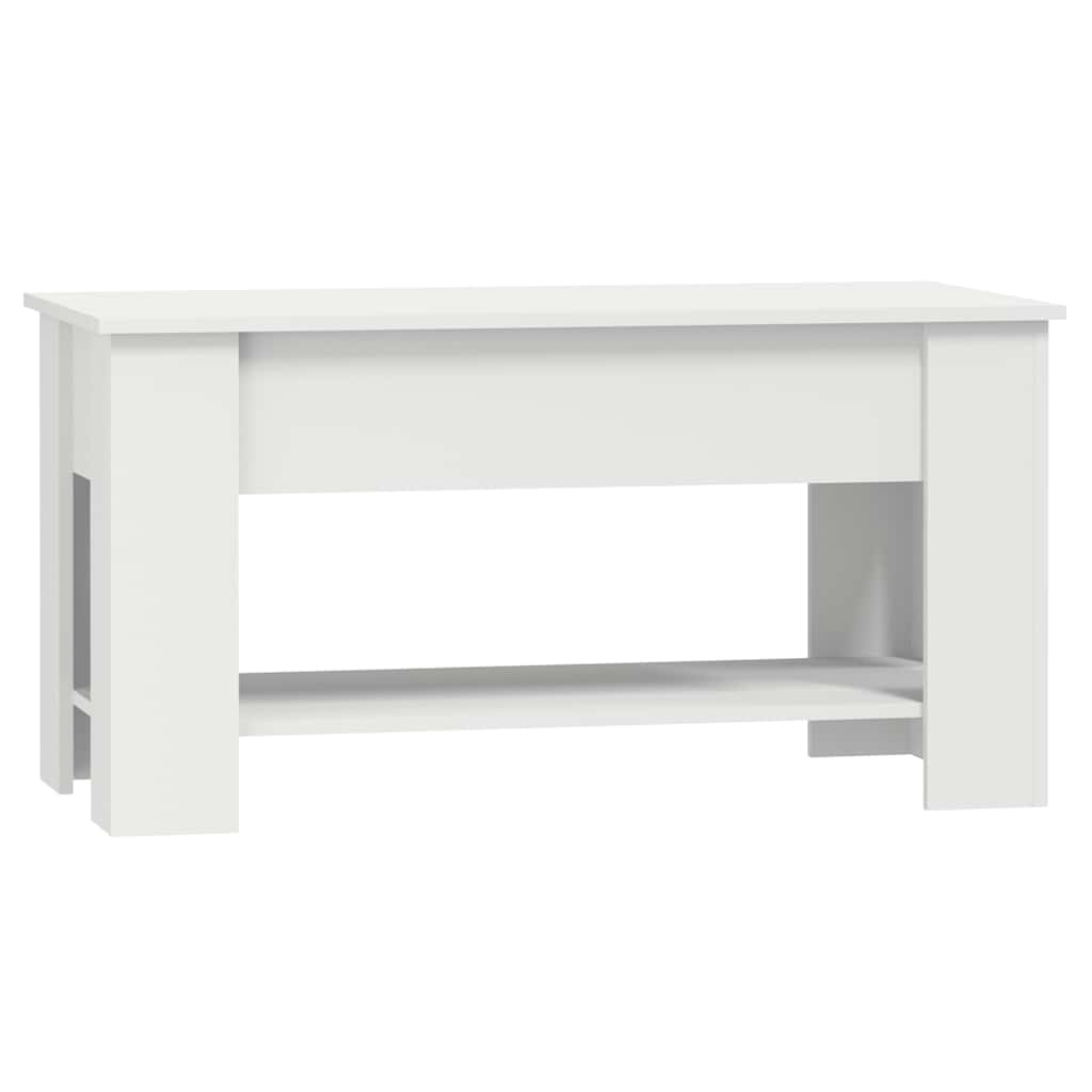 Tavolino da Salotto Bianco 101x49x52 cm in Legno Multistrato | homemem39