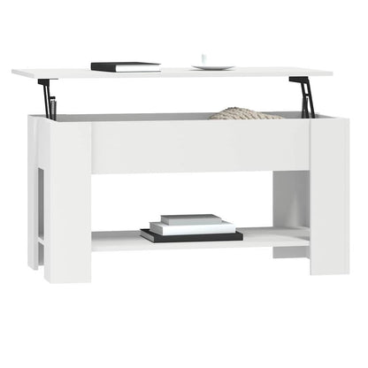 Tavolino da Salotto Bianco 101x49x52 cm in Legno Multistrato | homemem39