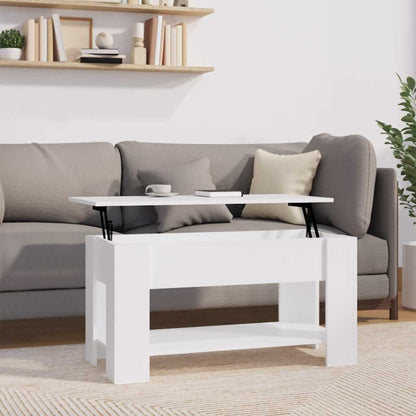 Tavolino da Salotto Bianco 101x49x52 cm in Legno Multistrato | homemem39