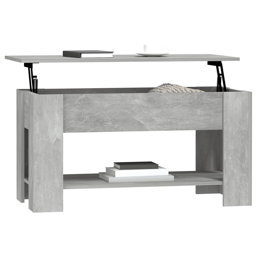Tavolino Salotto Grigio Cemento 101x49x52 cm Legno Multistrato | homemem39