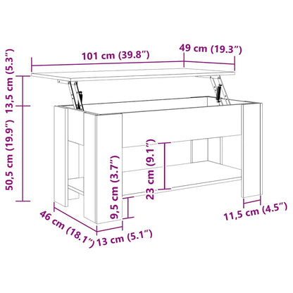 Tavolino Salotto Grigio Cemento 101x49x52 cm Legno Multistrato | homemem39