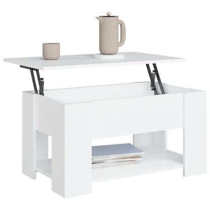 Tavolino da Salotto Bianco 79x49x41 cm in Legno Multistrato | homemem39