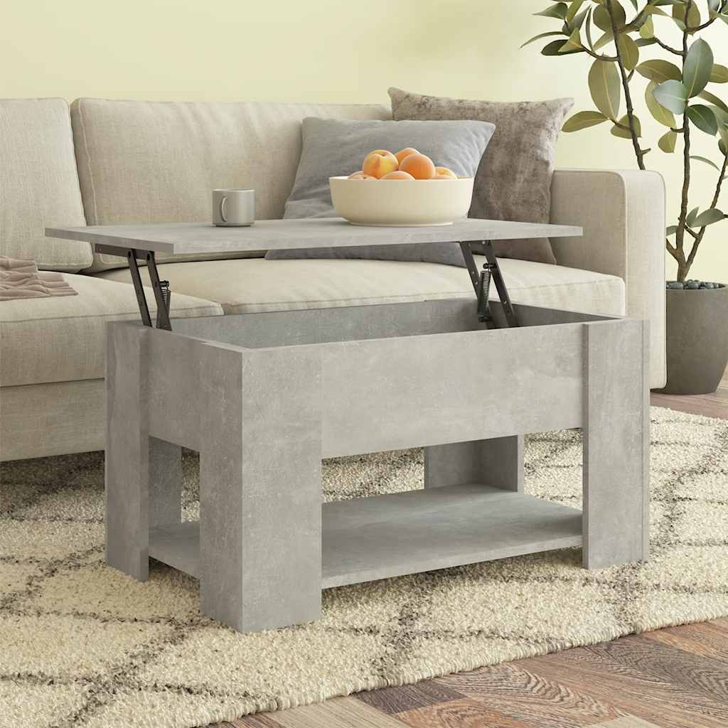 Tavolino da Salotto Grigio Cemento 79x49x41cm Legno Multistrato | homemem39