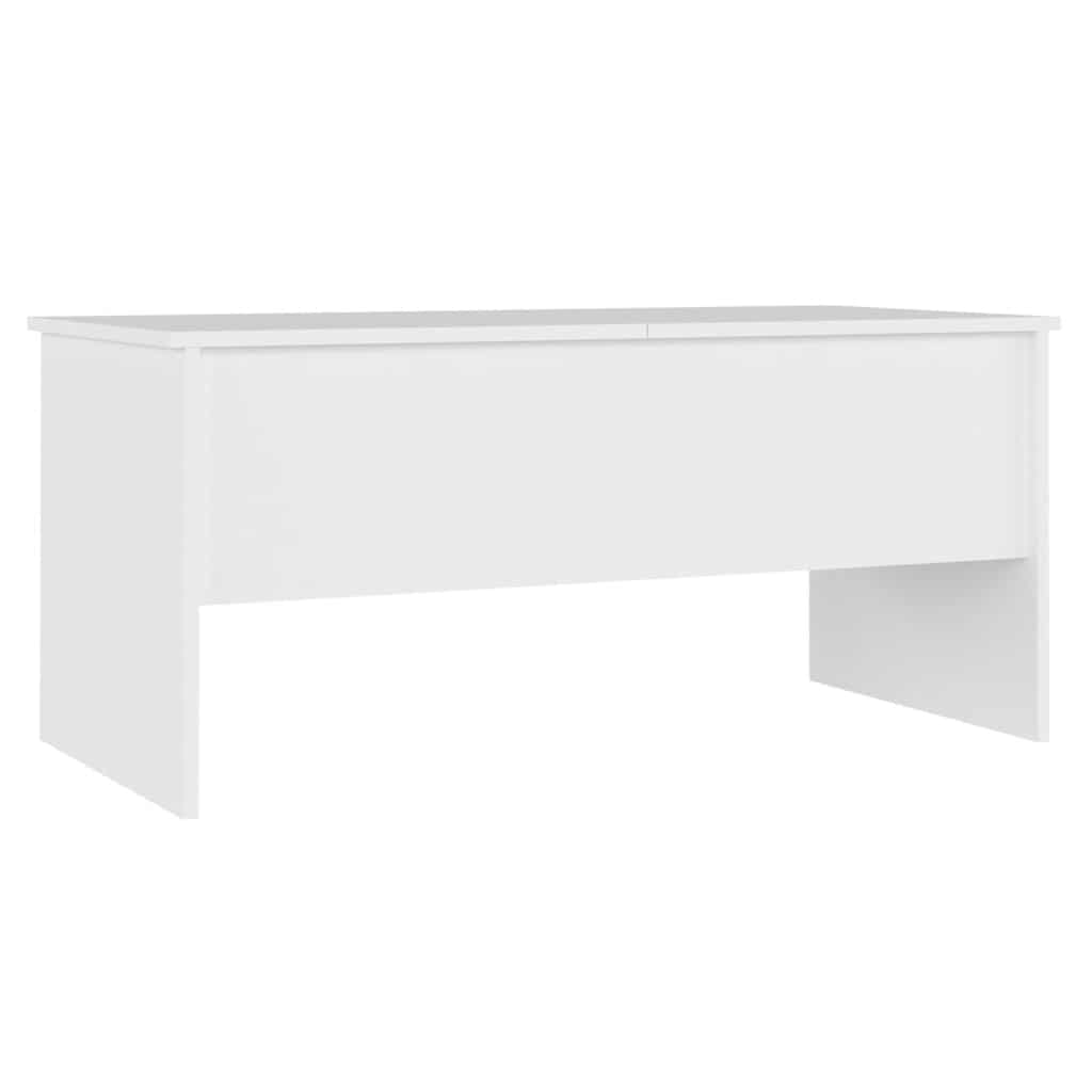 Tavolino da Salotto Bianco 102x50,5x46,5cm in Legno Multistrato | homemem39