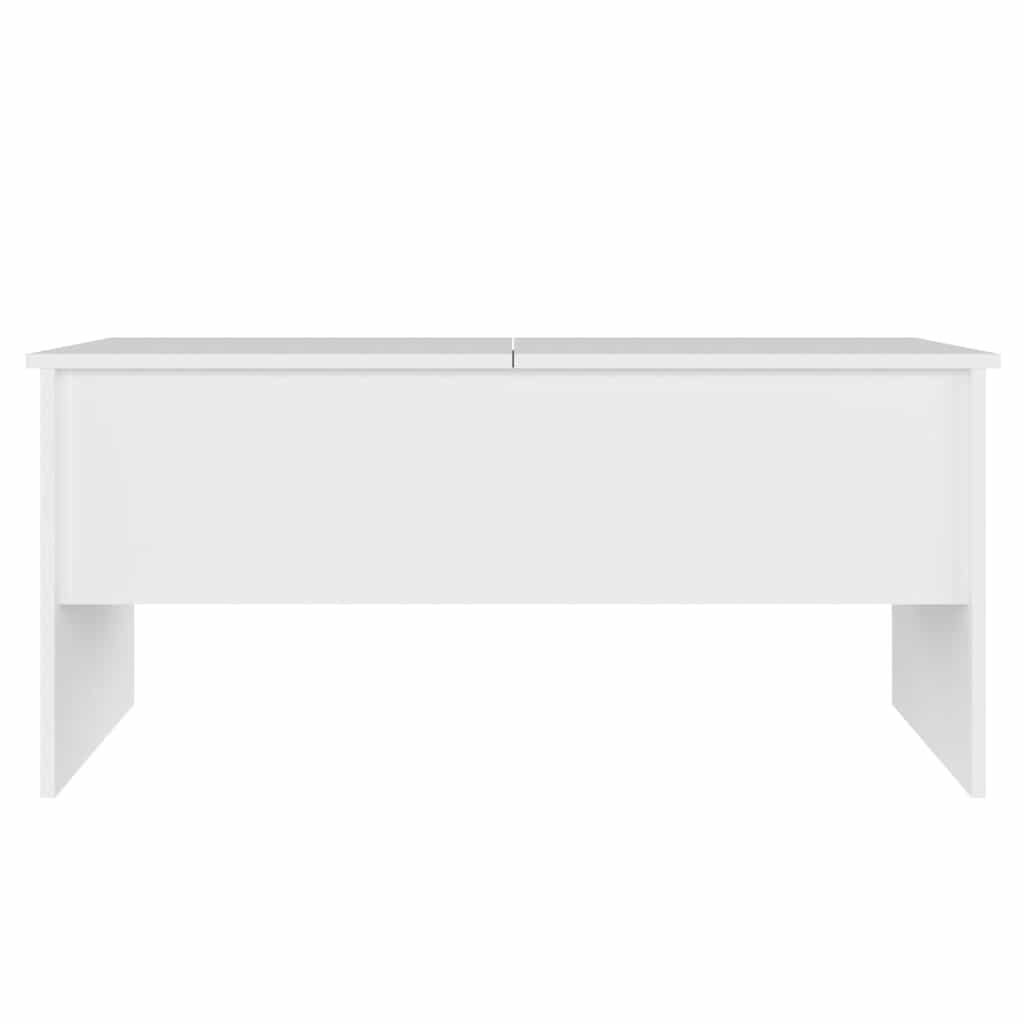 Tavolino da Salotto Bianco 102x50,5x46,5cm in Legno Multistrato | homemem39