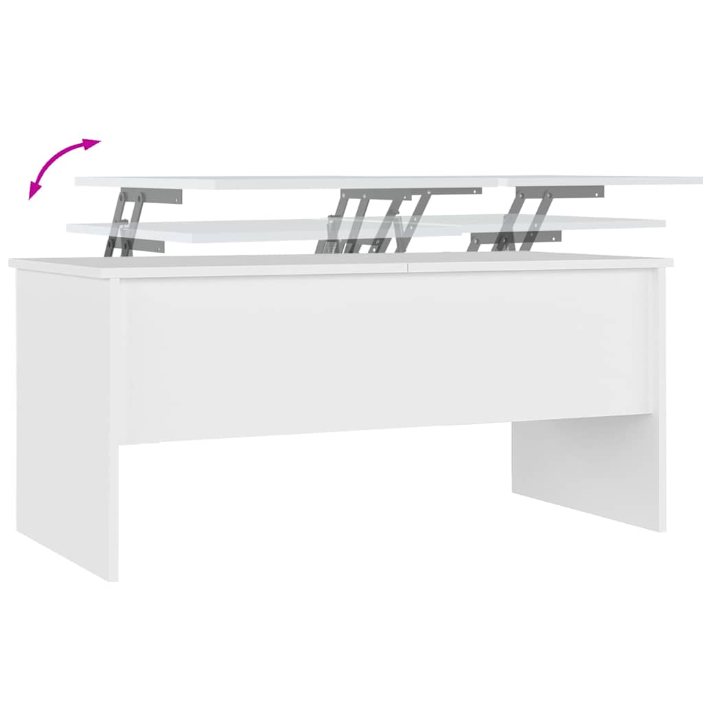 Tavolino da Salotto Bianco 102x50,5x46,5cm in Legno Multistrato | homemem39