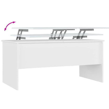 Tavolino da Salotto Bianco 102x50,5x46,5cm in Legno Multistrato | homemem39