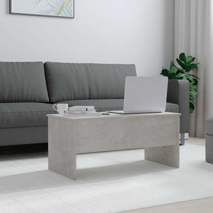 Tavolino Grigio Cemento 102x50,5x46,5 cm in Legno Multistrato | homemem39