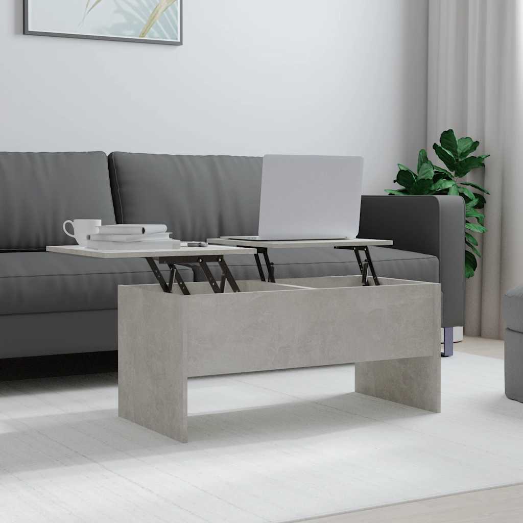 Tavolino Grigio Cemento 102x50,5x46,5 cm in Legno Multistrato | homemem39
