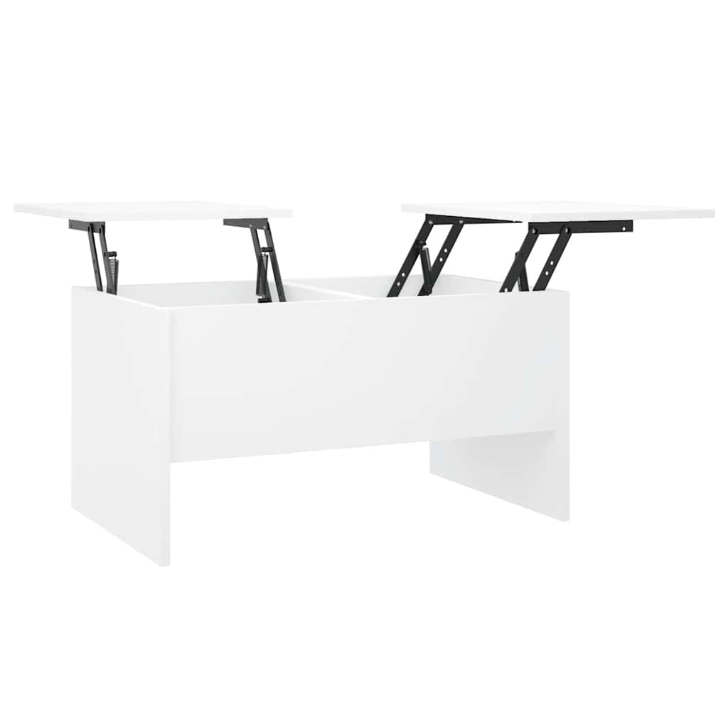 Tavolino da Salotto Bianco 80x50x42,5 cm in Legno Multistrato | homemem39