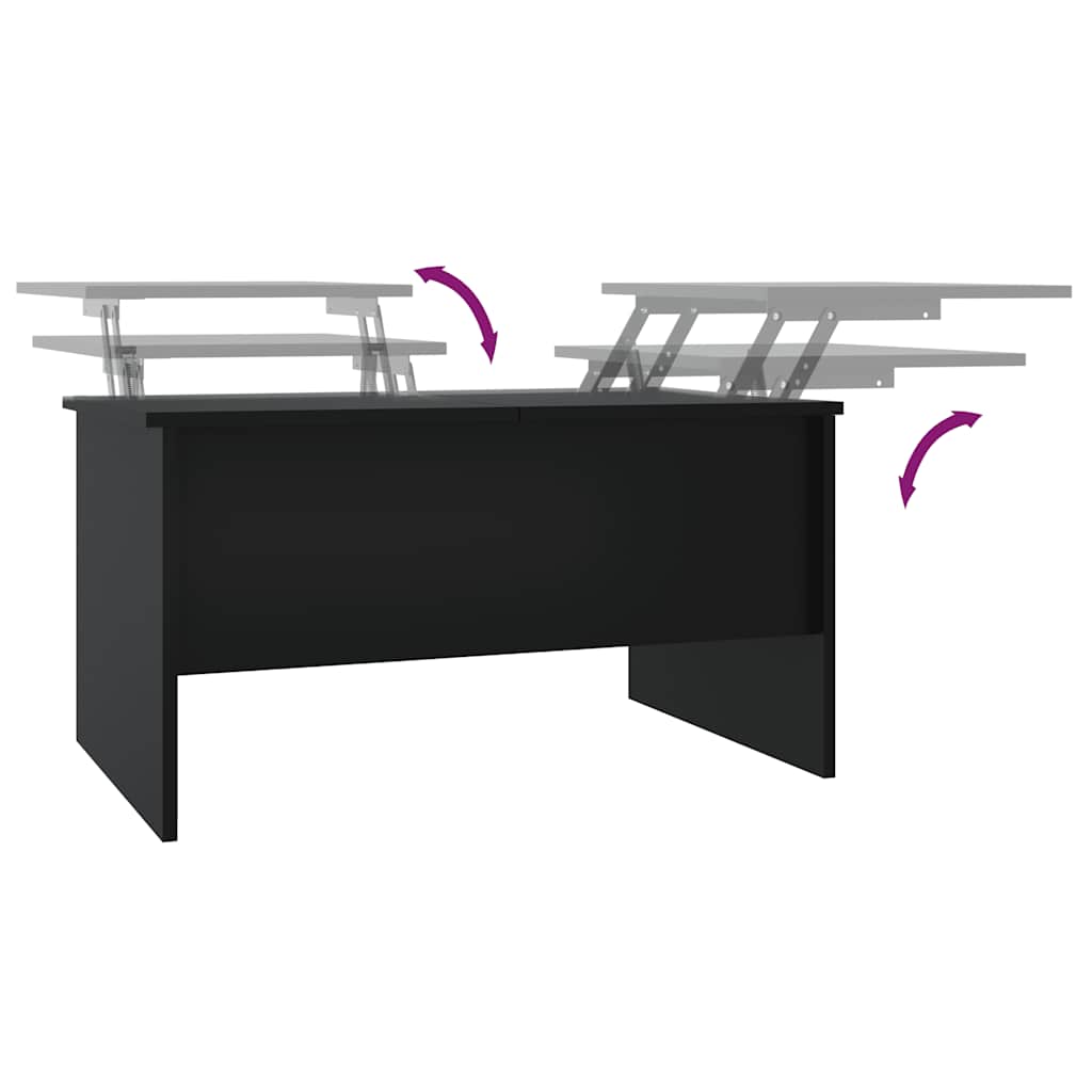 Tavolino da Salotto Nero 80x50x42,5 cm in Legno Multistrato | homemem39