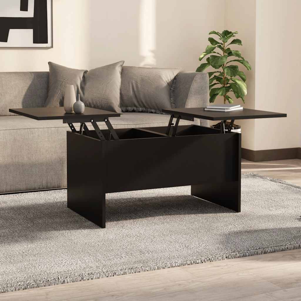Tavolino da Salotto Nero 80x50x42,5 cm in Legno Multistrato | homemem39