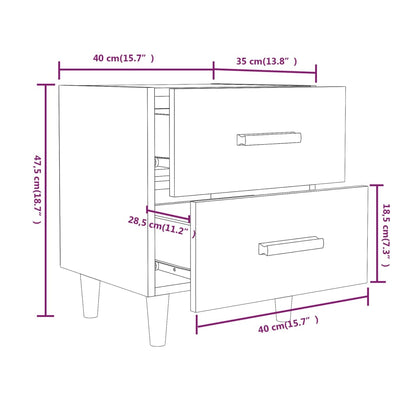 Cement Gray Bedside Table 40x35x47.5 cm