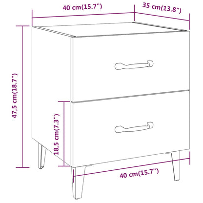 Comodini 2 pz Bianchi 40x35x47,5 cm | homemem39
