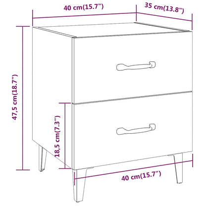Comodini 2 pz Bianchi 40x35x47,5 cm