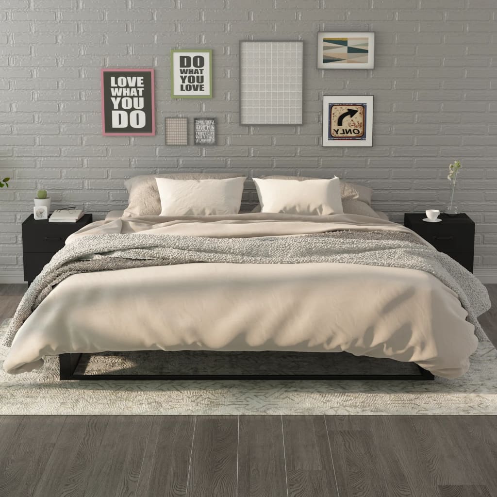 Bedside tables 2 pcs Black 40x35x47.5 cm