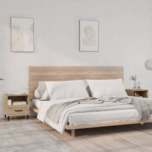 Comodini 2 pz Rovere Sonoma in Legno Multistrato - homemem39