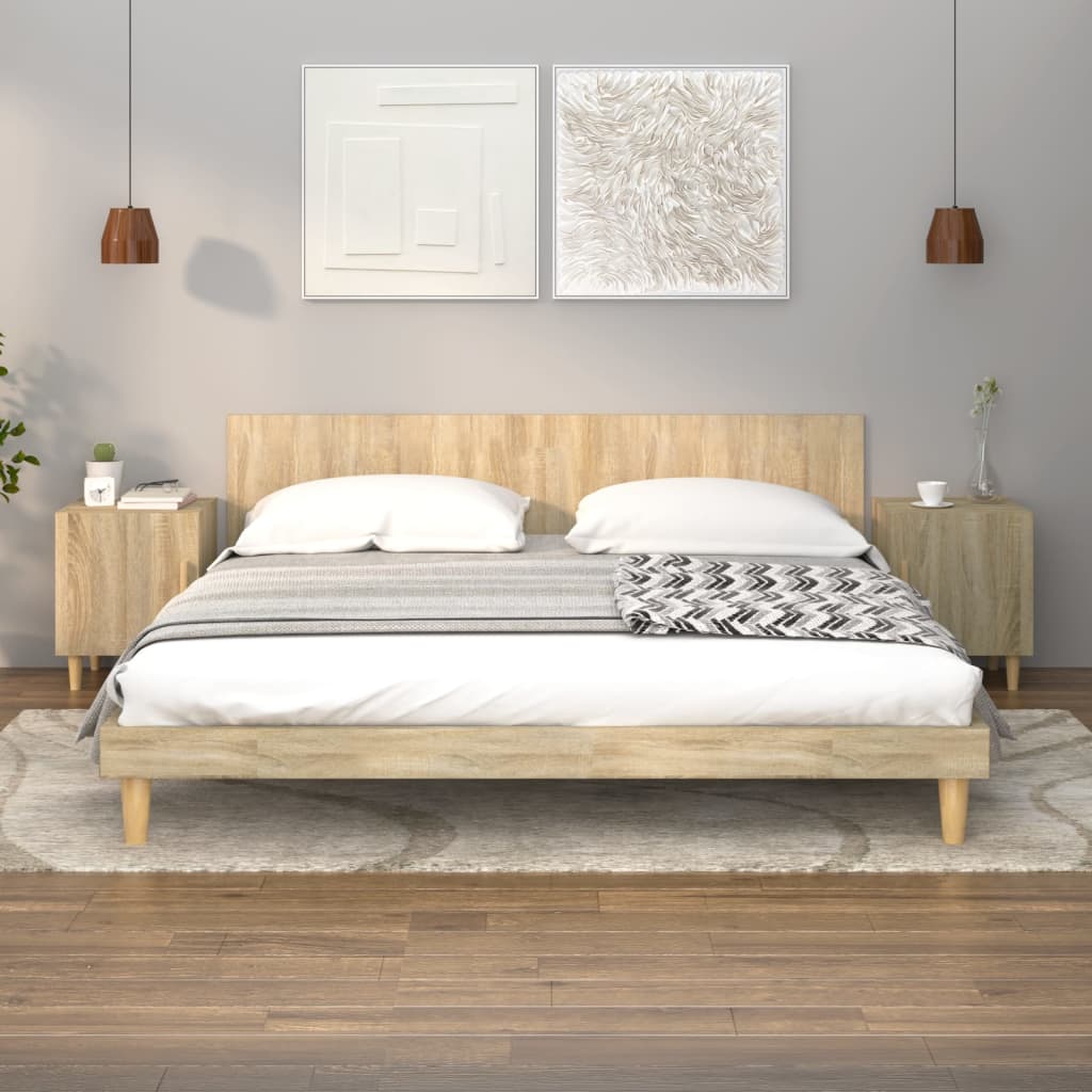 Comodini 2 pz Rovere Sonoma in Legno Multistrato - homemem39