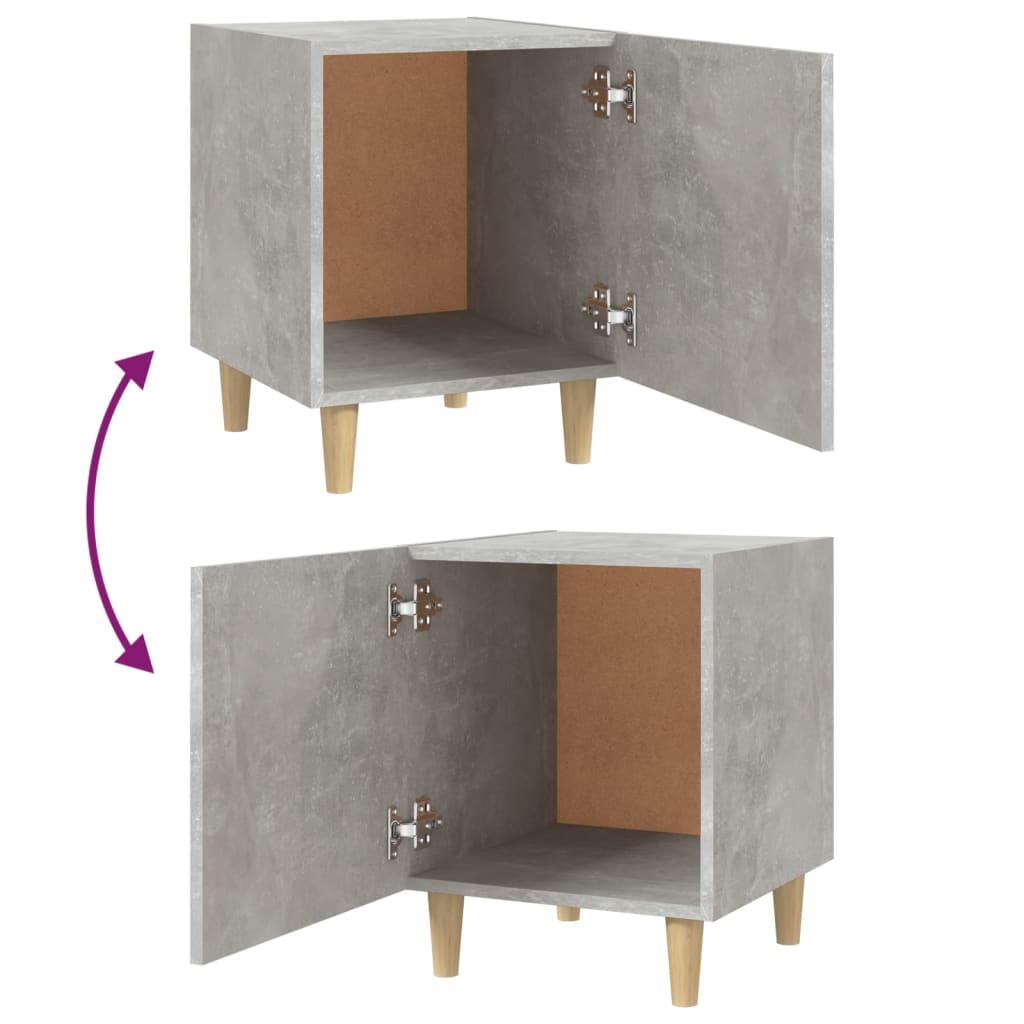 Comodino Grigio Cemento in Legno Multistrato - homemem39