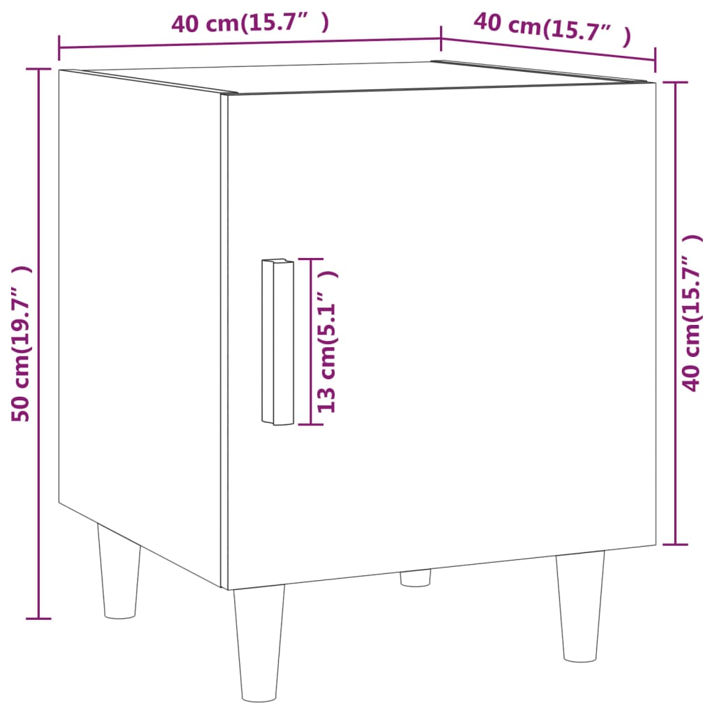 Comodini 2 pz Grigio Cemento in Legno Multistrato