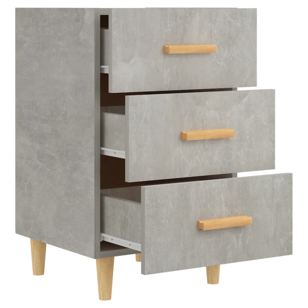 Comodino Grigio Cemento 40x40x66 cm in Legno Multistrato - homemem39