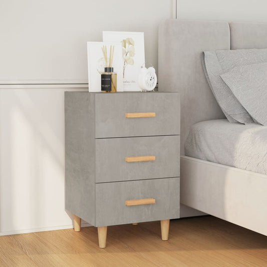 Comodino Grigio Cemento 40x40x66 cm in Legno Multistrato - homemem39