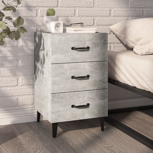 Comodino Grigio Cemento 40x40x66 cm in Legno Multistrato - homemem39