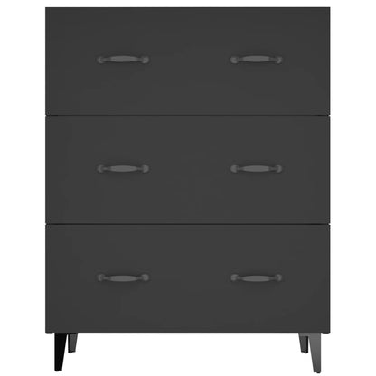 Credenza Nera 69,5x34x90 cm in Legno Multistrato - homemem39