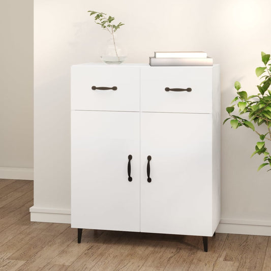 Credenza Bianca 69,5x34x90 cm in Legno Multistrato - homemem39