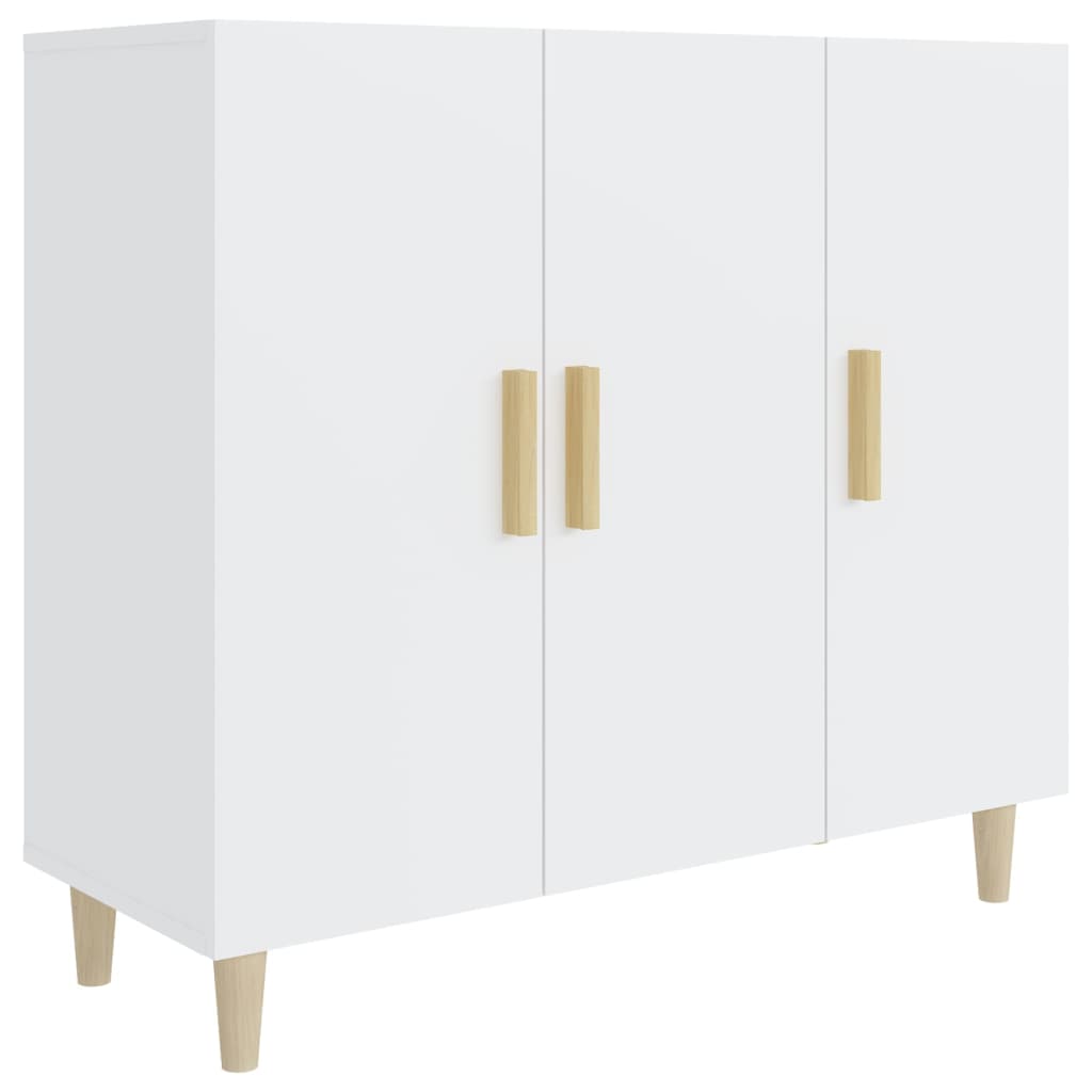 Credenza Bianca 90x34x80 cm in Legno Multistrato | homemem39
