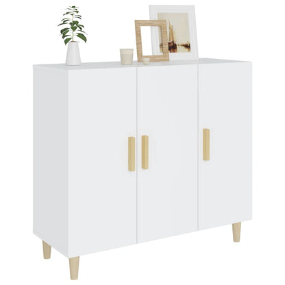 Credenza Bianca 90x34x80 cm in Legno Multistrato | homemem39