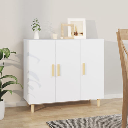 Credenza Bianca 90x34x80 cm in Legno Multistrato | homemem39