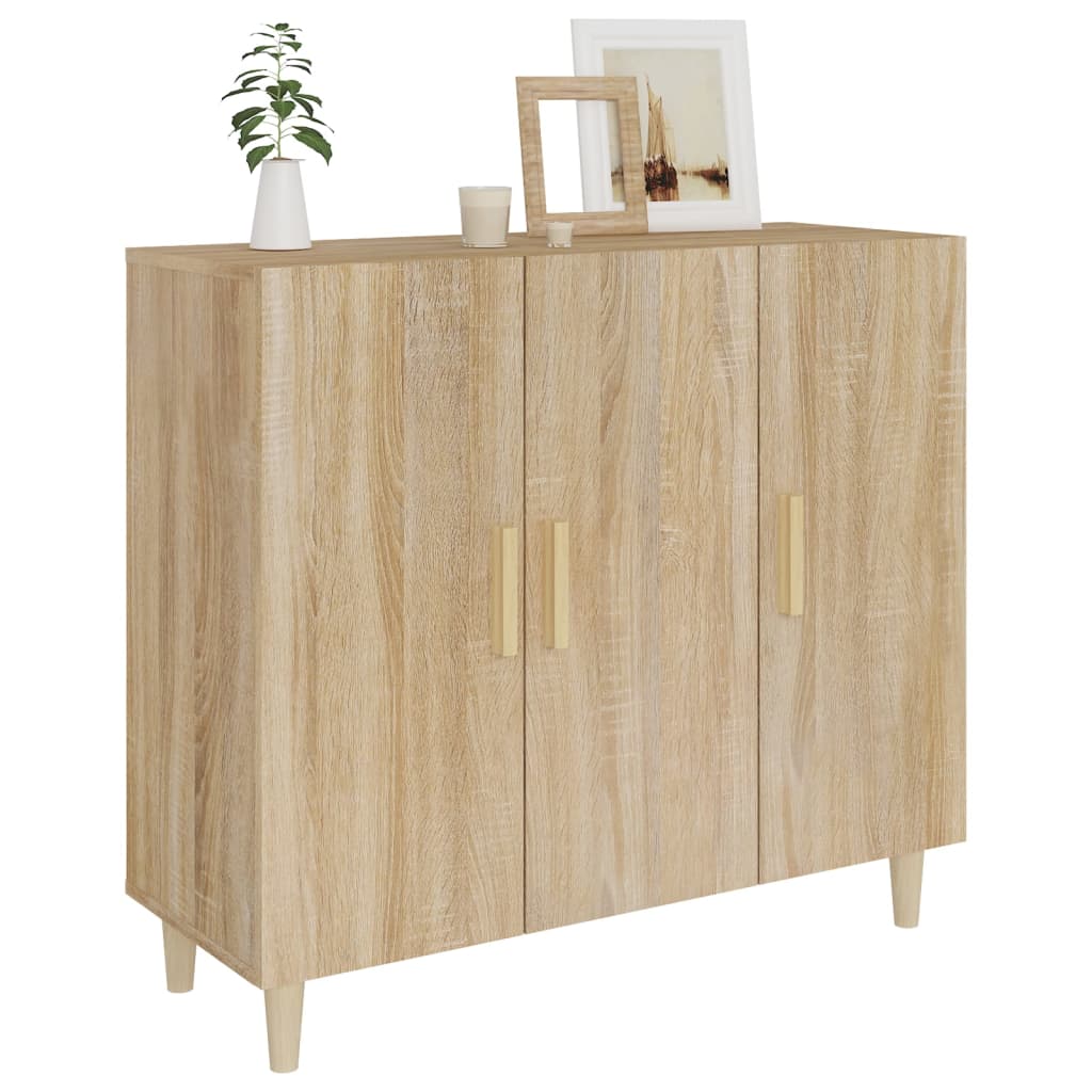 Credenza Rovere Sonoma 90x34x80 cm in Legno Multistrato - homemem39