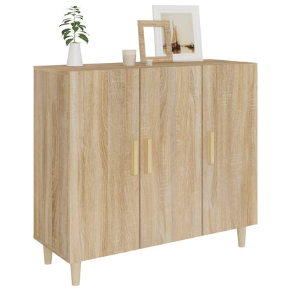Credenza Rovere Sonoma 90x34x80 cm in Legno Multistrato - homemem39