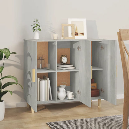 Credenza Grigio Cemento 90x34x80 cm in Legno Multistrato - homemem39