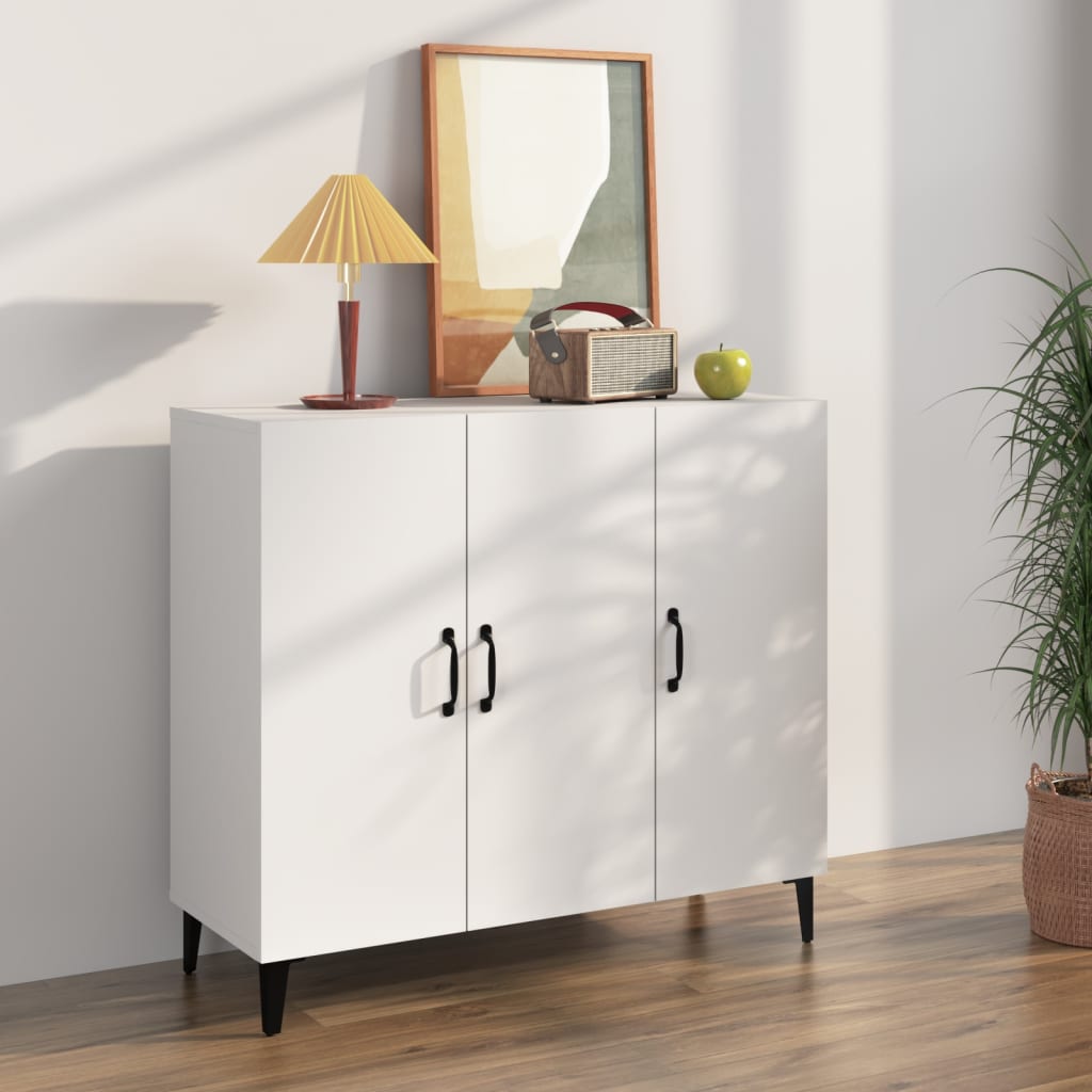 Credenza Bianca 90x34x80 cm in Legno Multistrato - homemem39