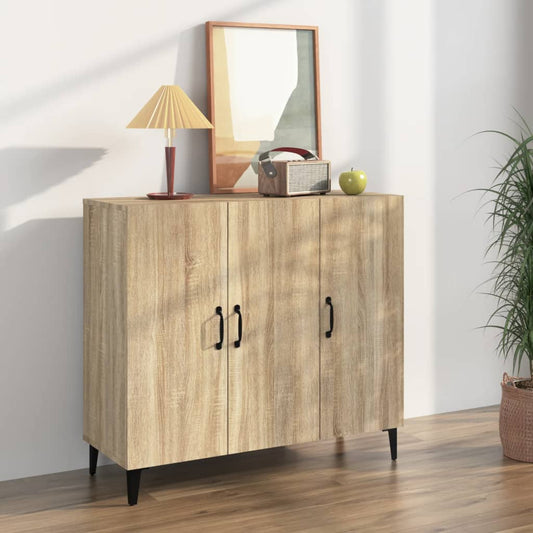 Credenza Rovere Sonoma 90x34x80 cm in Legno Multistrato - homemem39