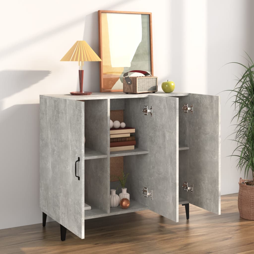 Credenza Grigio Cemento 90x34x80 cm in Legno Multistrato - homemem39