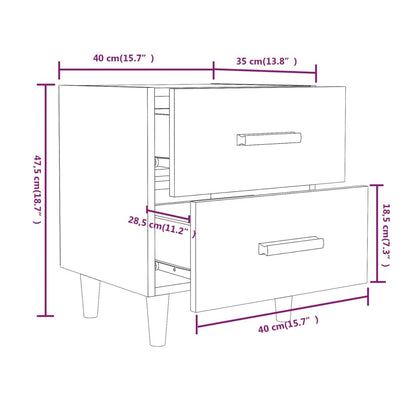 Comodino in Rovere Fumo 40x35x47,5 cm - homemem39