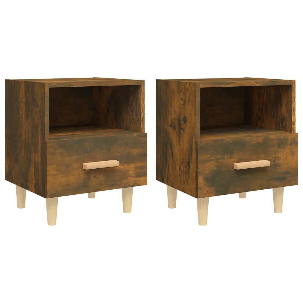 Comodini 2 pz Rovere Fumo 40x35x47 cm - homemem39